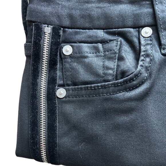 7 For All Mankind B(Air) Skinny Jeans in Coated Black - Womens Size 25 - Picture 3 of 3